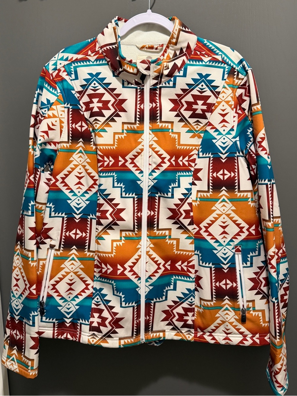 Shyanne Teal, Rust & White Southwestern Aztec Jacket
